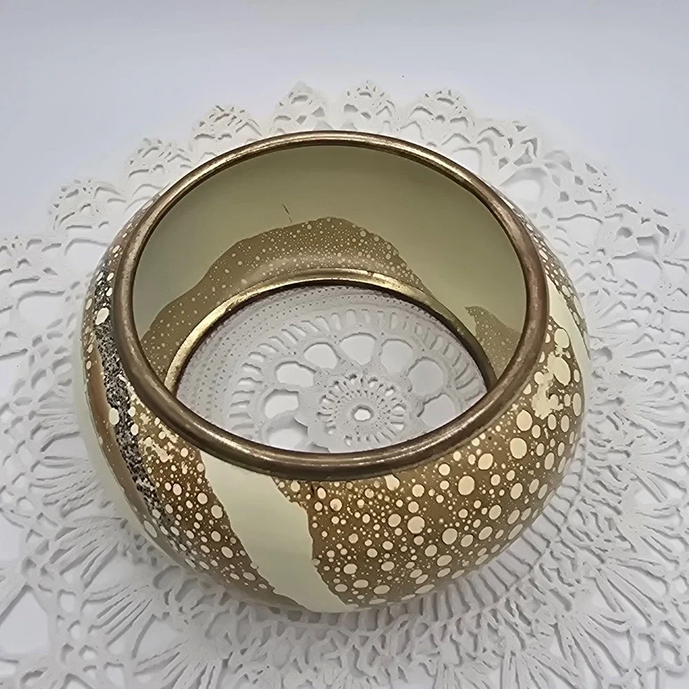 Chunky Brass Enamel Bangle Cuff Bracelet 8